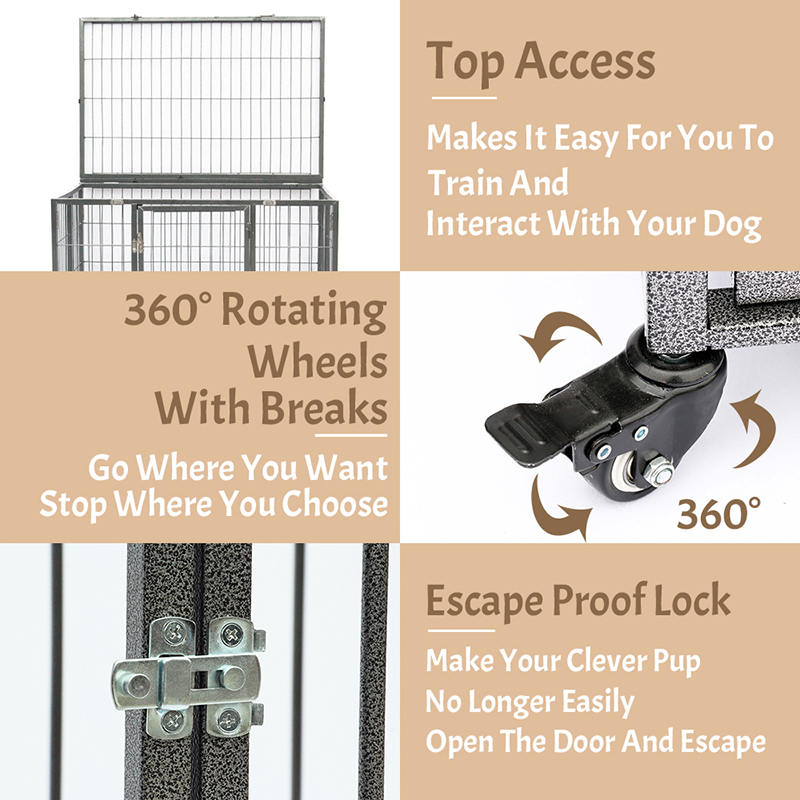 Avoin yläputken taitettavan metallikoiran häkki Avoin yläputken taitettavan metallikoiran häkki