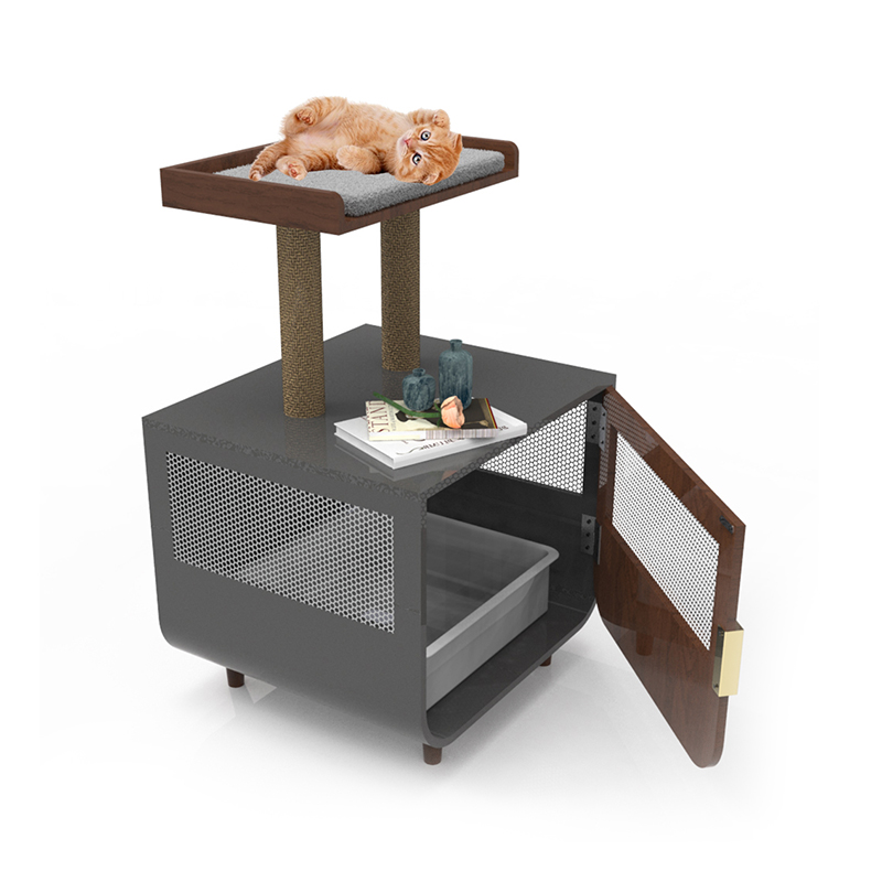 Puinen piilotettu pesuhuonekaluskissa häkki roskikaapissa Puinen piilotettu pesuhuonekaluskissa häkki roskikaapissa