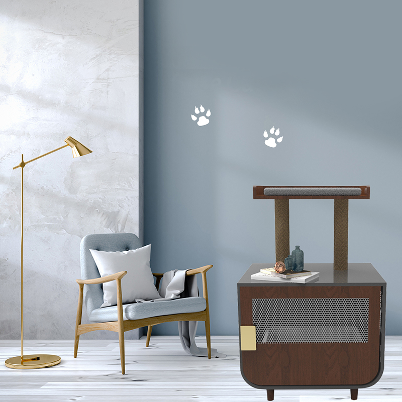 Puinen piilotettu pesuhuonekaluskissa häkki roskikaapissa Puinen piilotettu pesuhuonekaluskissa häkki roskikaapissa