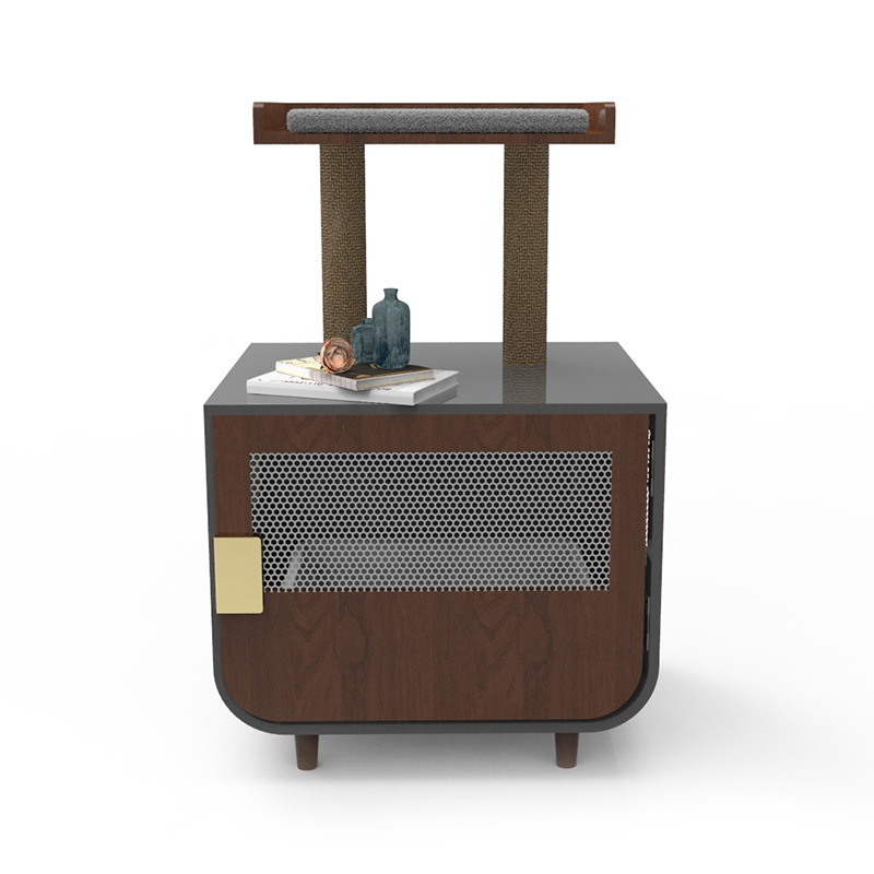 Puinen piilotettu pesuhuonekaluskissa häkki roskikaapissa Puinen piilotettu pesuhuonekaluskissa häkki roskikaapissa