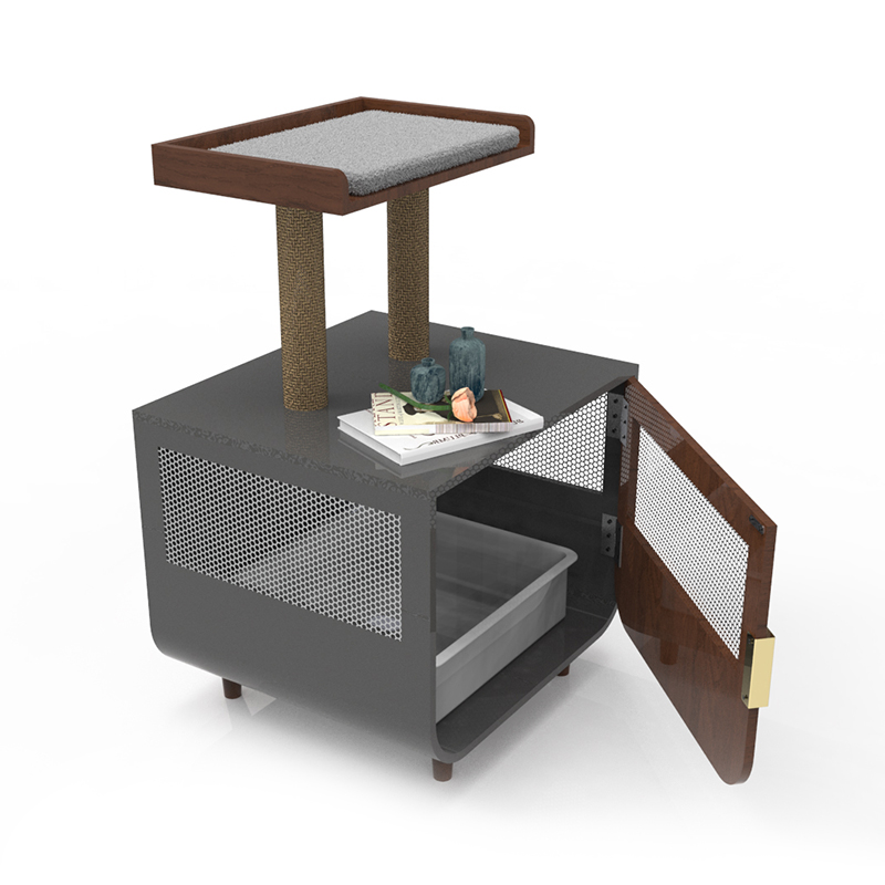 Puinen piilotettu pesuhuonekaluskissa häkki roskikaapissa Puinen piilotettu pesuhuonekaluskissa häkki roskikaapissa