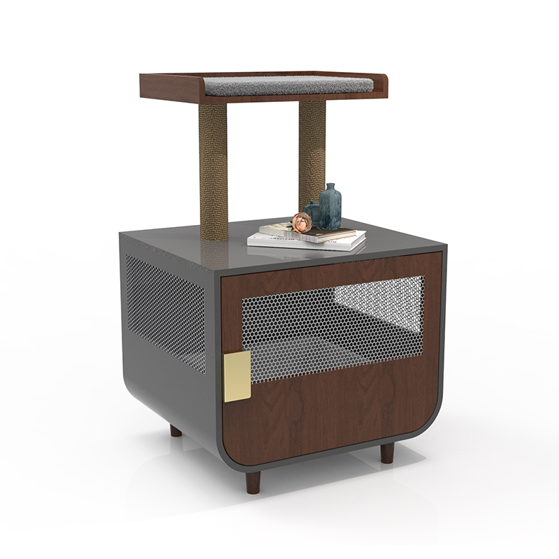 Puinen piilotettu pesuhuonekaluskissa häkki roskikaapissa Puinen piilotettu pesuhuonekaluskissa häkki roskikaapissa