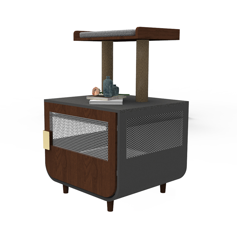 Puinen piilotettu pesuhuonekaluskissa häkki roskikaapissa Puinen piilotettu pesuhuonekaluskissa häkki roskikaapissa