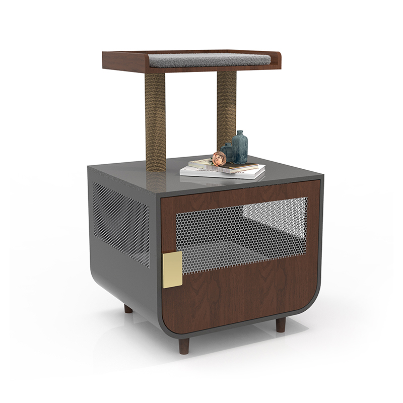 Puinen piilotettu pesuhuonekaluskissa häkki roskikaapissa Puinen piilotettu pesuhuonekaluskissa häkki roskikaapissa