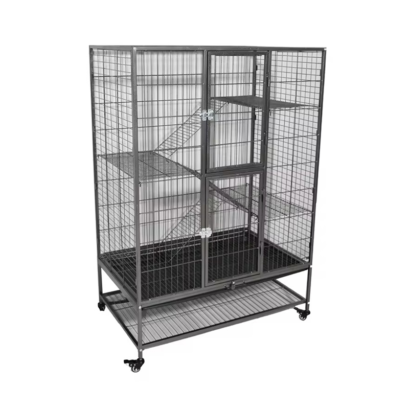 Suuri raskas 2/3/4-tason metalli sisätilojen putki-kissan häkki pyörillä Suuri raskas 2/3/4-tason metalli sisätilojen putki-kissan häkki pyörillä