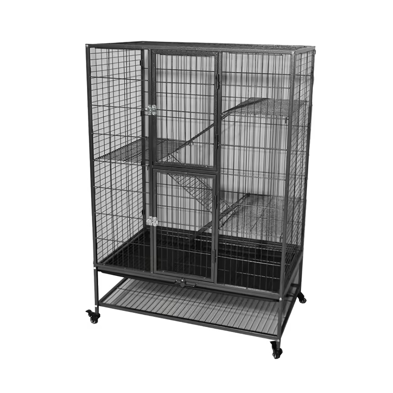 Suuri raskas 2/3/4-tason metalli sisätilojen putki-kissan häkki pyörillä Suuri raskas 2/3/4-tason metalli sisätilojen putki-kissan häkki pyörillä