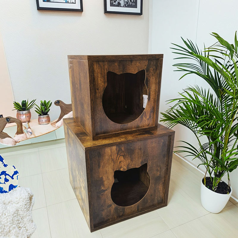 Hiukkaspuun sisäkalusteet Kissat Cage päätypöydän roskakaappi Hiukkaspuun sisäkalusteet Kissat Cage päätypöydän roskakaappi