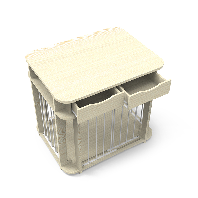 Beige moderni sisäkalusteet tyylinen puumetalli koiran häkki Beige moderni sisäkalusteet tyylinen puumetalli koiran häkki