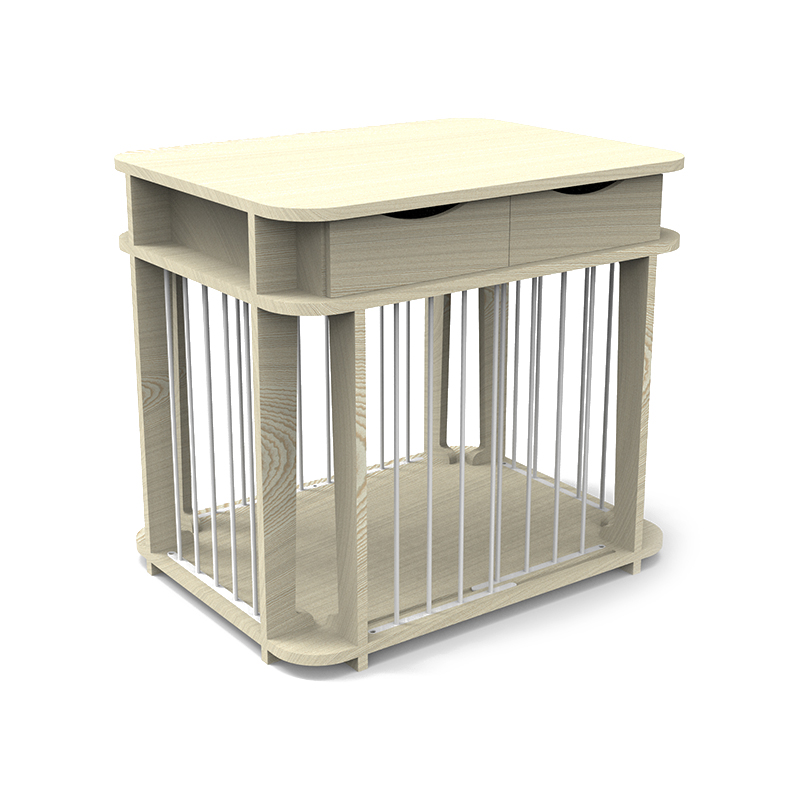 Beige moderni sisäkalusteet tyylinen puumetalli koiran häkki Beige moderni sisäkalusteet tyylinen puumetalli koiran häkki
