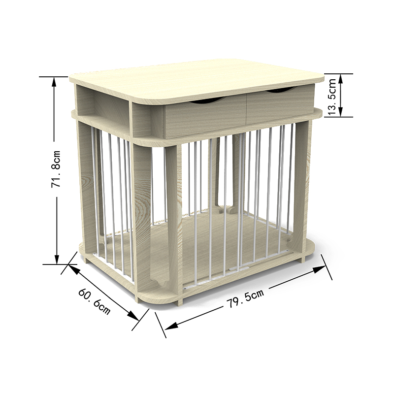 Beige moderni sisäkalusteet tyylinen puumetalli koiran häkki Beige moderni sisäkalusteet tyylinen puumetalli koiran häkki
