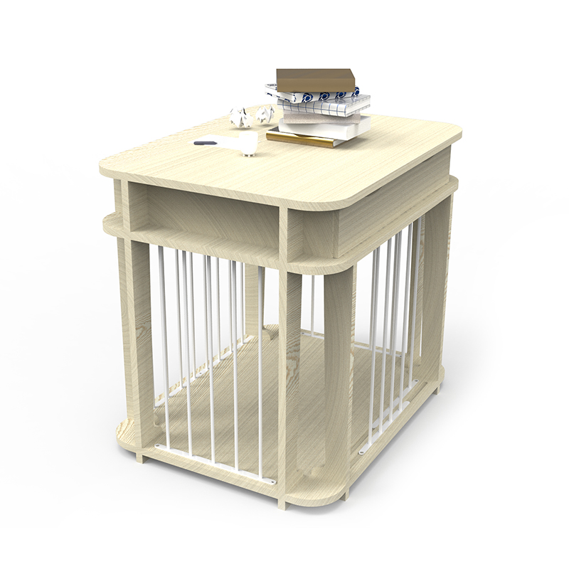 Beige moderni sisäkalusteet tyylinen puumetalli koiran häkki Beige moderni sisäkalusteet tyylinen puumetalli koiran häkki