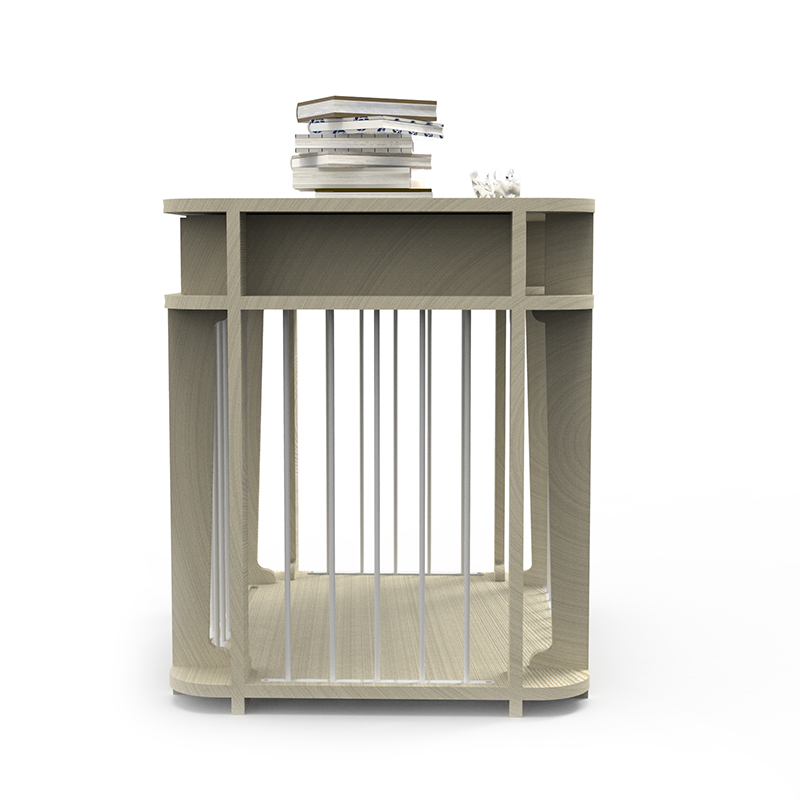 Beige moderni sisäkalusteet tyylinen puumetalli koiran häkki Beige moderni sisäkalusteet tyylinen puumetalli koiran häkki