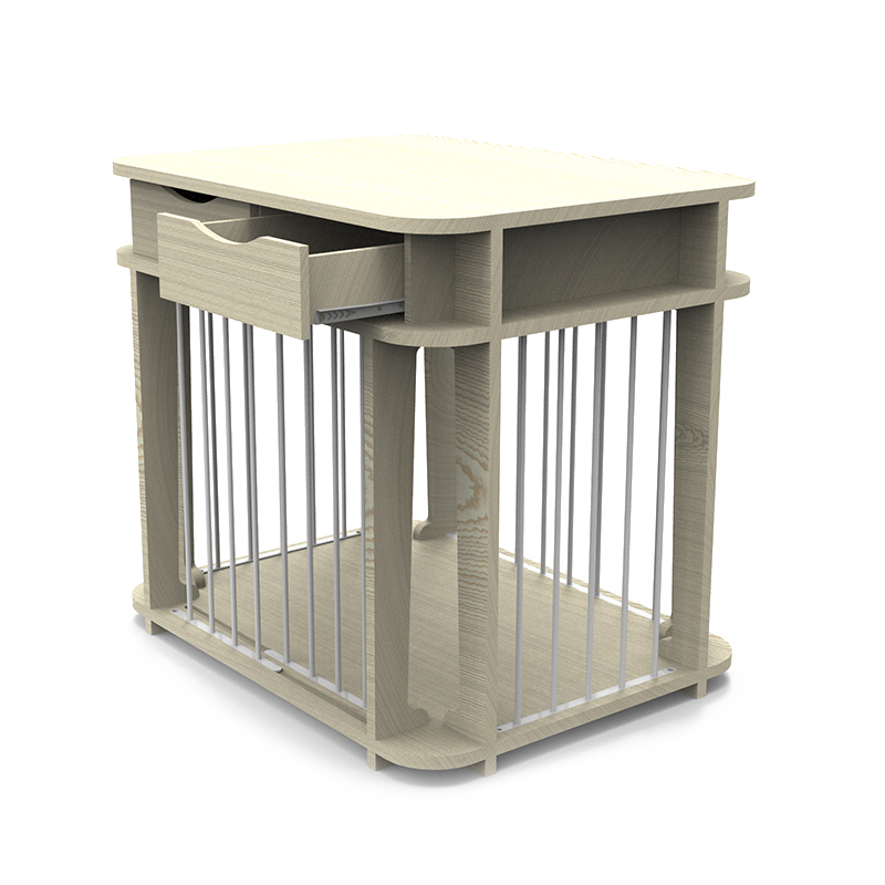 Beige moderni sisäkalusteet tyylinen puumetalli koiran häkki Beige moderni sisäkalusteet tyylinen puumetalli koiran häkki