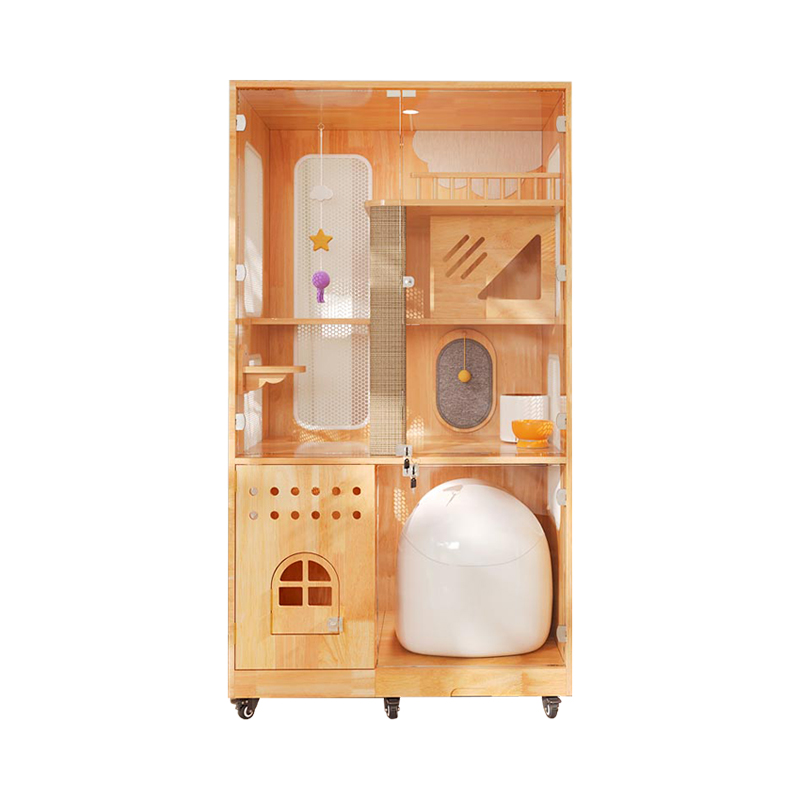 Panoraama sisätilojen huvila Cage Solid Wood Cat House -kotelo